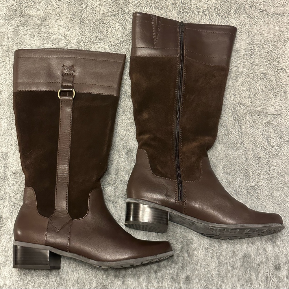 St. John’s Bay - Brown Suede & Leather Tall Boots. Size 9